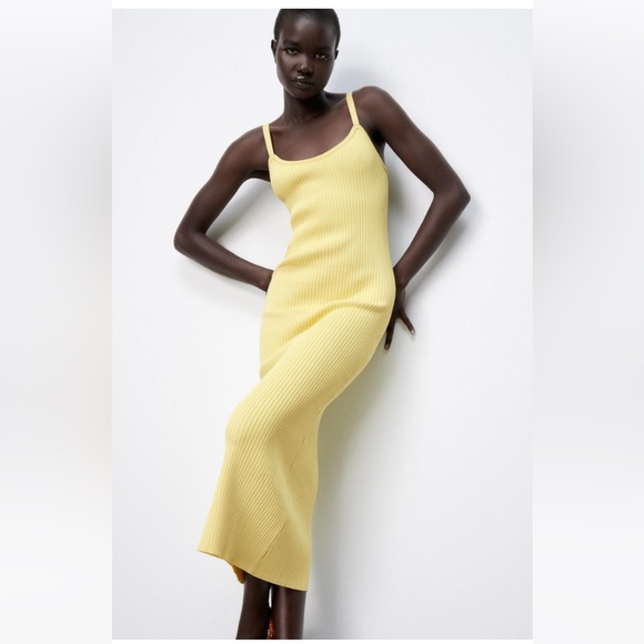 Zara | Dresses | Knitwear Womens Zara Knit Tank Dress Special Edition Yellow  | Poshmark